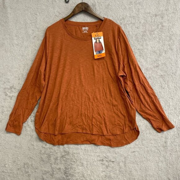 NEW Kirkland Signature Women's XXL Long Sleeve Top Rust Orange Lightweight - Picture 2 of 9